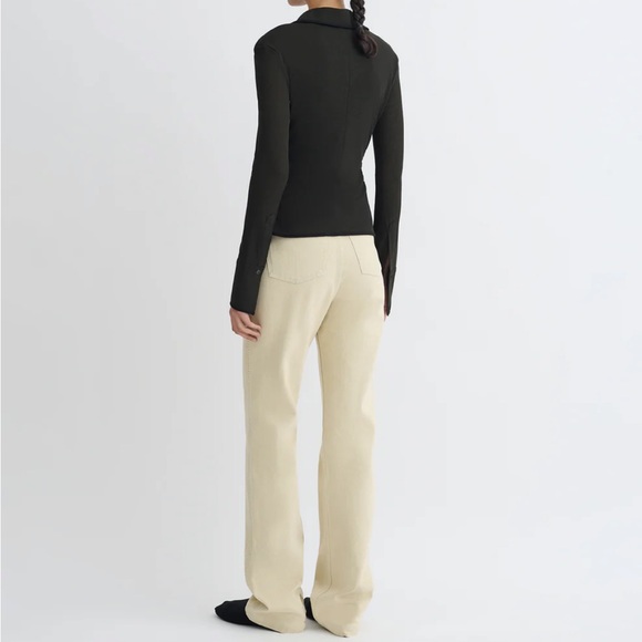 NWT Nanushka Seldes Beige Crochet-Trimmed Jeans - Picture 3 of 16